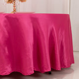 108inch Fuchsia Seamless Lamour Satin Round Tablecloth