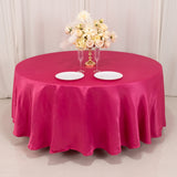 108inch Fuchsia Seamless Lamour Satin Round Tablecloth