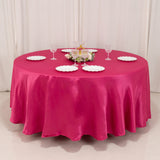 108inch Fuchsia Seamless Lamour Satin Round Tablecloth