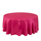 108inch Fuchsia Seamless Lamour Satin Round Tablecloth