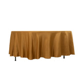 108inch Gold Seamless Lamour Satin Round Tablecloth