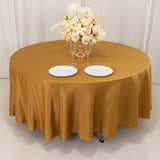 108inch Gold Seamless Lamour Satin Round Tablecloth