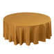 108inch Gold Seamless Lamour Satin Round Tablecloth