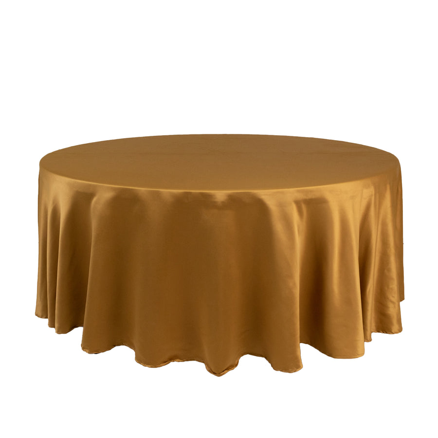 108" Gold Lamour Satin Round Tablecloth