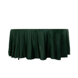 Hunter Emerald Green Seamless Lamour Satin Round Tablecloth - 108inch