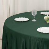 Hunter Emerald Green Seamless Lamour Satin Round Tablecloth - 108inch