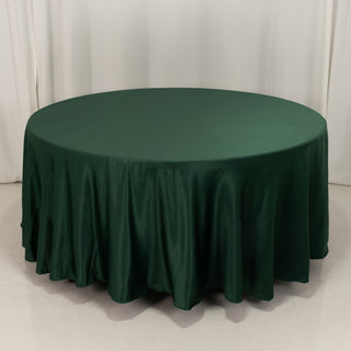 <h3 style="margin-left:0px;"><strong>Effortless Elegance with the Hunter Emerald Green Lamour Satin Round Tablecloth</strong>