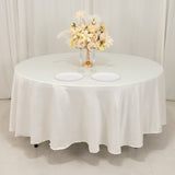 108inch Ivory Seamless Lamour Satin Round Tablecloth