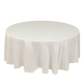 108" Ivory Seamless Lamour Satin Round Tablecloth