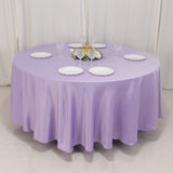 108inch Lavender Lilac Seamless Lamour Satin Round Tablecloth