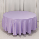 108inch Lavender Lilac Seamless Lamour Satin Round Tablecloth