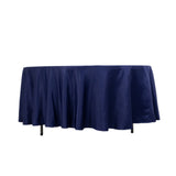 108inch Navy Blue Seamless Lamour Satin Round Tablecloth