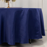 108inch Navy Blue Seamless Lamour Satin Round Tablecloth