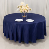 108inch Navy Blue Seamless Lamour Satin Round Tablecloth