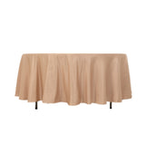 108inch Nude Seamless Lamour Satin Round Tablecloth