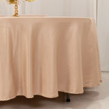 108inch Nude Seamless Lamour Satin Round Tablecloth