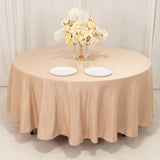 108inch Nude Seamless Lamour Satin Round Tablecloth