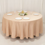 108inch Nude Seamless Lamour Satin Round Tablecloth