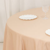 108inch Nude Seamless Lamour Satin Round Tablecloth