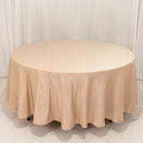 108inch Nude Seamless Lamour Satin Round Tablecloth