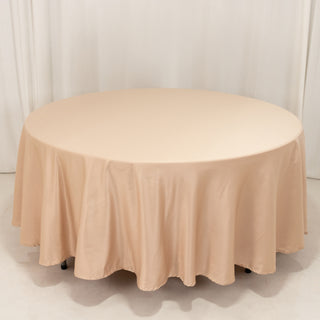 <h3 style="margin-left:0px;"><strong>Effortless Elegance with the Nude Lamour Satin Round Tablecloth</strong>