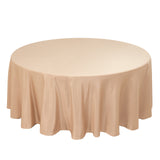 108inch Nude Seamless Lamour Satin Round Tablecloth