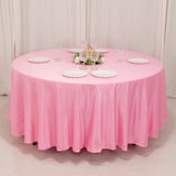 108inch Pink Seamless Lamour Satin Round Tablecloth