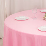 108inch Pink Seamless Lamour Satin Round Tablecloth