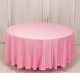 108inch Pink Seamless Lamour Satin Round Tablecloth