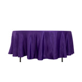 108inch Purple Seamless Lamour Satin Round Tablecloth