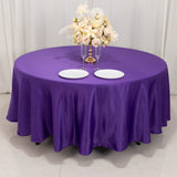 108inch Purple Seamless Lamour Satin Round Tablecloth