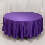 108inch Purple Seamless Lamour Satin Round Tablecloth