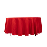 108inch Red Seamless Lamour Satin Round Tablecloth