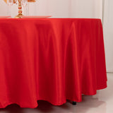 108inch Red Seamless Lamour Satin Round Tablecloth