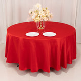 108inch Red Seamless Lamour Satin Round Tablecloth