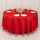 108inch Red Seamless Lamour Satin Round Tablecloth