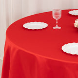 108inch Red Seamless Lamour Satin Round Tablecloth