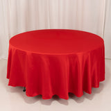 108inch Red Seamless Lamour Satin Round Tablecloth