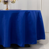 108inch Royal Blue Seamless Lamour Satin Round Tablecloth