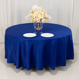 108inch Royal Blue Seamless Lamour Satin Round Tablecloth