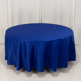 108inch Royal Blue Seamless Lamour Satin Round Tablecloth