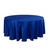 108" Royal Blue Lamour Satin Round Tablecloth