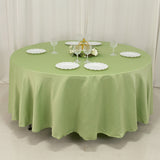 108 Sage Green Seamless Lamour Satin Round Tablecloth