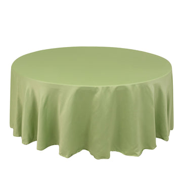 108" Sage Green Seamless Lamour Satin Round Tablecloth