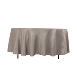 108inch Silver Seamless Lamour Satin Round Tablecloth