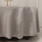 108inch Silver Seamless Lamour Satin Round Tablecloth