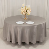 108inch Silver Seamless Lamour Satin Round Tablecloth