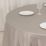 108inch Silver Seamless Lamour Satin Round Tablecloth