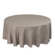 108inch Silver Seamless Lamour Satin Round Tablecloth