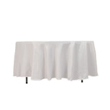 108inch White Seamless Lamour Satin Round Tablecloth